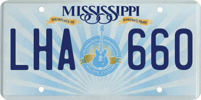 MS license plate LHA660