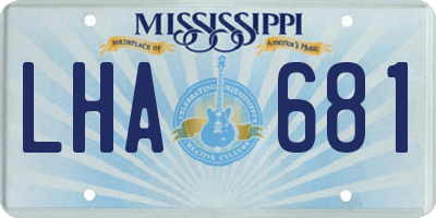 MS license plate LHA681