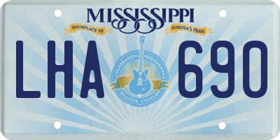 MS license plate LHA690