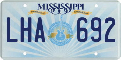 MS license plate LHA692