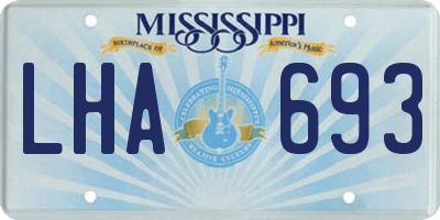 MS license plate LHA693