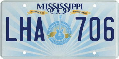 MS license plate LHA706