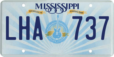 MS license plate LHA737