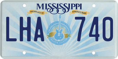 MS license plate LHA740