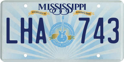 MS license plate LHA743