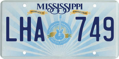 MS license plate LHA749