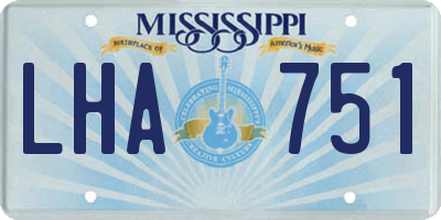 MS license plate LHA751