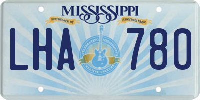 MS license plate LHA780