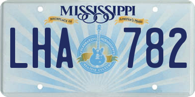 MS license plate LHA782