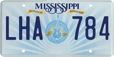 MS license plate LHA784
