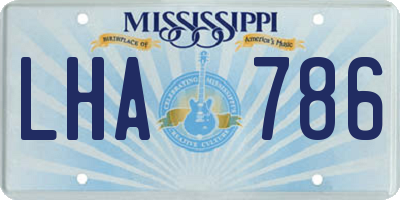 MS license plate LHA786