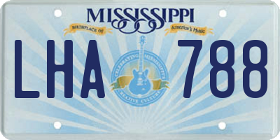 MS license plate LHA788