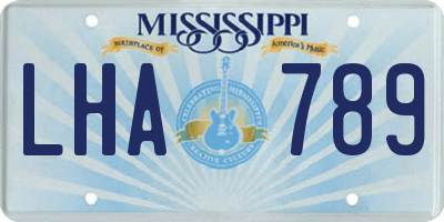 MS license plate LHA789