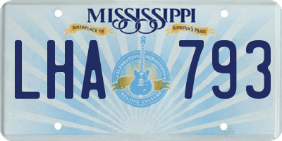 MS license plate LHA793