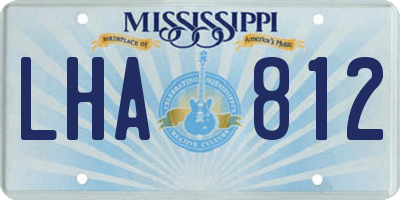MS license plate LHA812