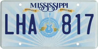 MS license plate LHA817