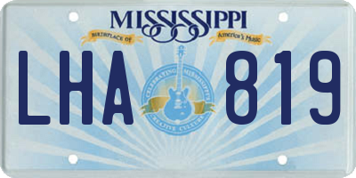MS license plate LHA819