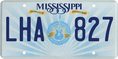 MS license plate LHA827