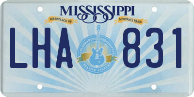 MS license plate LHA831