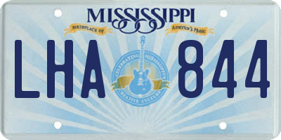 MS license plate LHA844