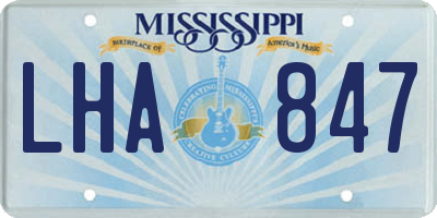 MS license plate LHA847