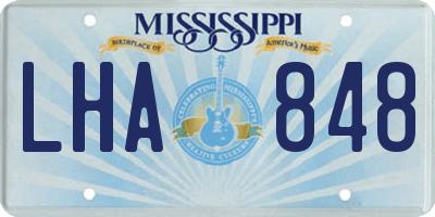 MS license plate LHA848