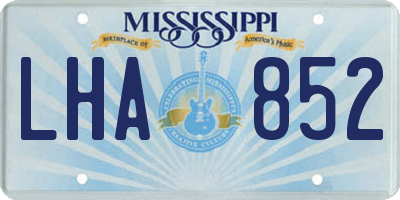MS license plate LHA852