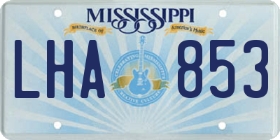 MS license plate LHA853