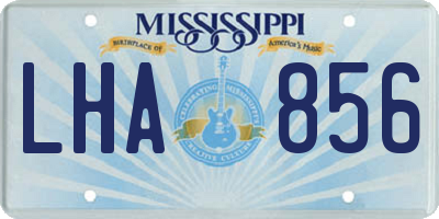 MS license plate LHA856