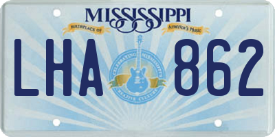 MS license plate LHA862