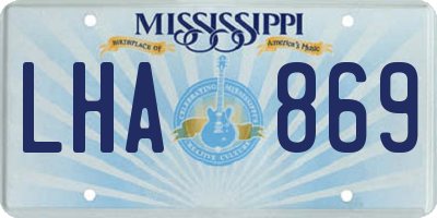 MS license plate LHA869