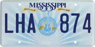 MS license plate LHA874