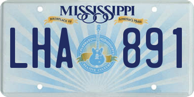 MS license plate LHA891