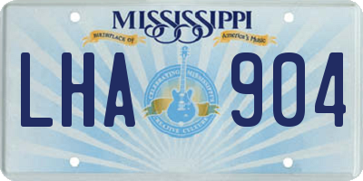 MS license plate LHA904