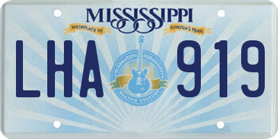 MS license plate LHA919