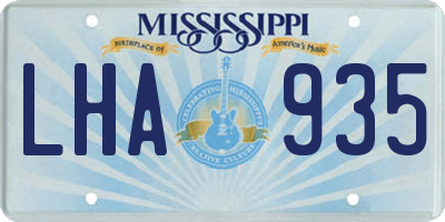 MS license plate LHA935