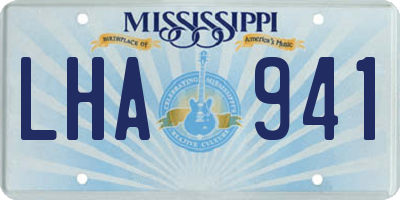 MS license plate LHA941