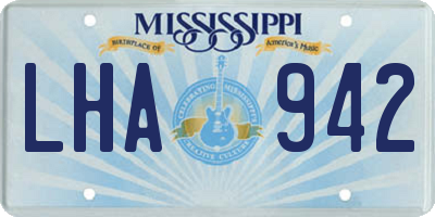 MS license plate LHA942
