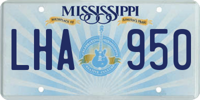 MS license plate LHA950