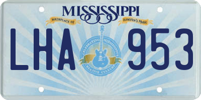 MS license plate LHA953