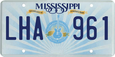 MS license plate LHA961