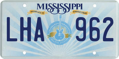 MS license plate LHA962