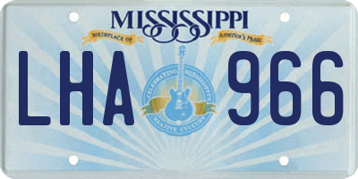 MS license plate LHA966