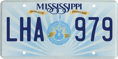MS license plate LHA979