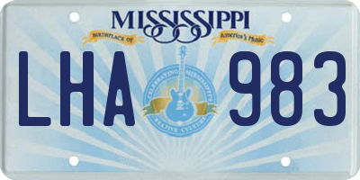MS license plate LHA983