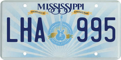 MS license plate LHA995