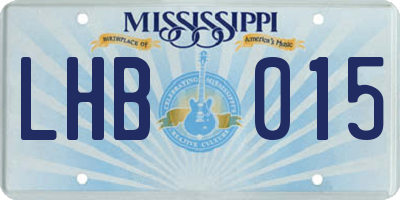 MS license plate LHB015