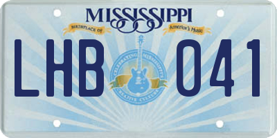 MS license plate LHB041