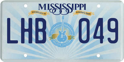 MS license plate LHB049