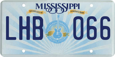 MS license plate LHB066